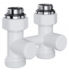 Узел нижнего подключения Royal Thermo Design прямой 1/2"х3/4" EK (белый)