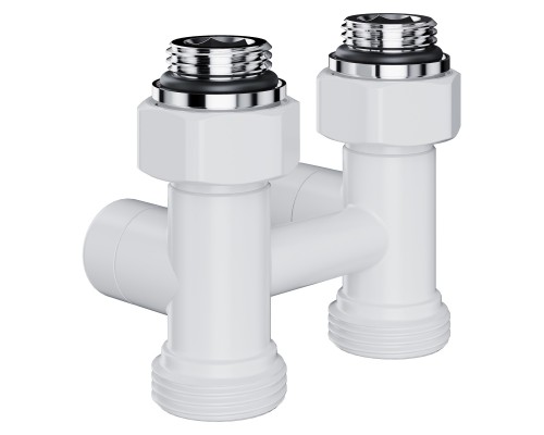 Узел нижнего подключения Royal Thermo Design прямой 1/2"х3/4" EK (белый)