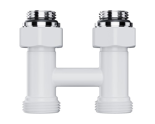 Узел нижнего подключения Royal Thermo Design прямой 1/2"х3/4" EK (белый)