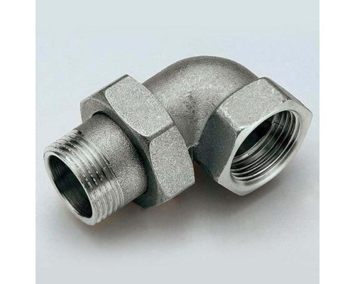 Разъемное соединение НВ угловое с прокладкой O-ring никелированное TIEMME 1/2"
