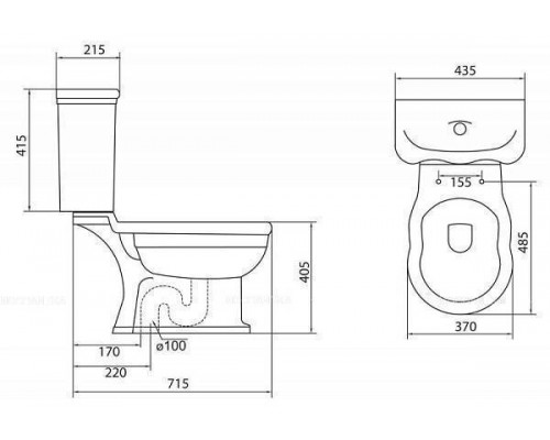 Belbagno Boheme Чаша напольного унитаза 72,5х24х40,2h, цвет: белый BB115CPS