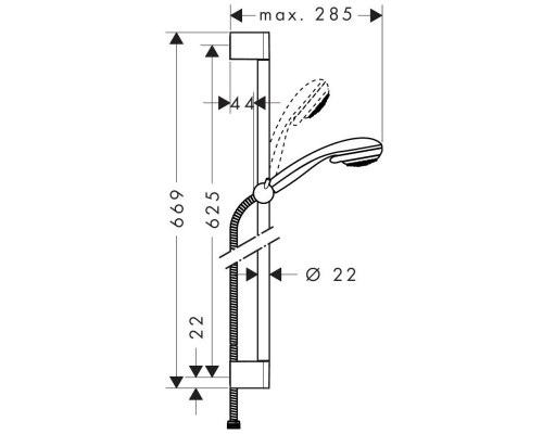 Душевой гарнитур HansGrohe HG Crometta 85 Multi/Unica"Crometta 065 м ½’ хром