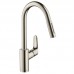 Кухонный смеситель HansGrohe HG Focus 240 однорычажный с вытяжным душем под сталь