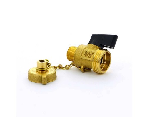 Кран Н со штуцером сливной флажок TIEMME 3/8"