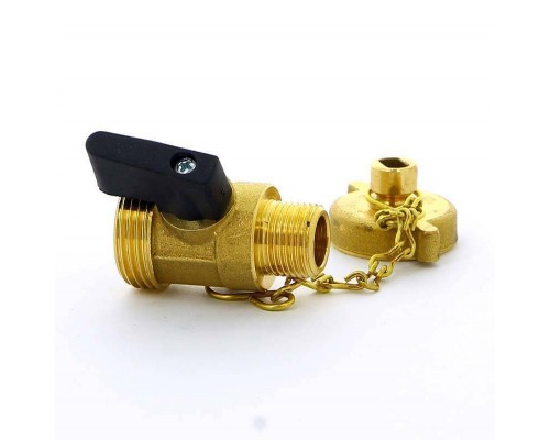 Кран Н со штуцером сливной флажок TIEMME 3/8"