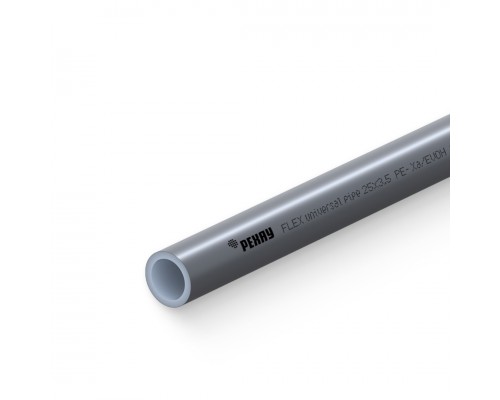 Труба из сшитого полиэтилена Flex 25х3.5, PE-Xa/EVOH, бухта 50 м, универсальная, серебристая