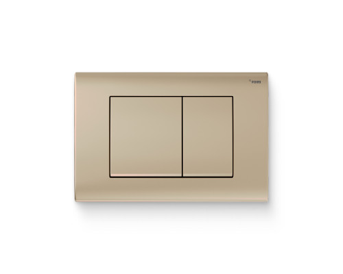 Кнопка смыва REHAU NOVA QUAD 001 пластик золотая матовая 521944