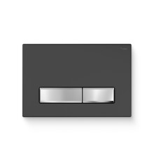 Кнопка смыва REHAU NOVA LONG 001 пластик черный матовый контур хром 521910