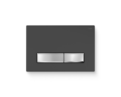 Кнопка смыва REHAU NOVA LONG 001 пластик черный матовый контур хром 521910