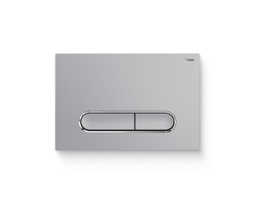 Кнопка смыва REHAU NOVA ELLIPSE 002 пластик серебристый матовый контур хром 521899