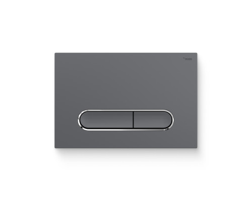 Кнопка смыва REHAU NOVA ELLIPSE 002 пластик графитовый матовый контур хром 521896