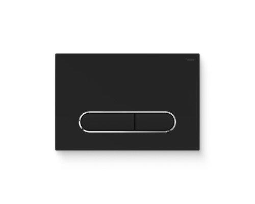 Кнопка смыва REHAU NOVA ELLIPSE 002 пластик черный матовый контур хром 521901