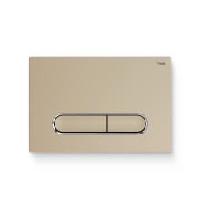 Кнопка смыва REHAU NOVA ELLIPSE 002 plastic золотой матовый контур хром 521897