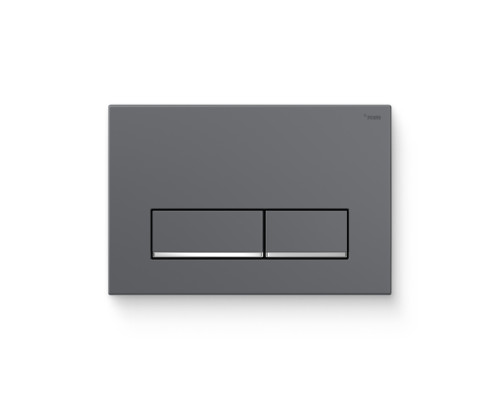 Кнопка смыва REHAU NOVA LONG 002 пластик графитовый матовый полоса хром 521912