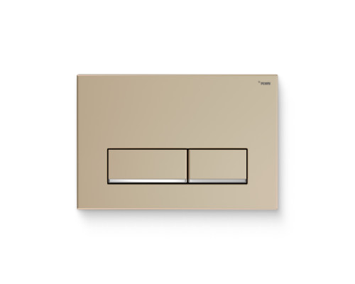 Кнопка смыва REHAU NOVA LONG 002 пластик золотой матовый полоса хром 521913