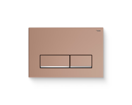 Кнопка смыва REHAU NOVA LONG 002 пластик розовое золото полоса хром 521914