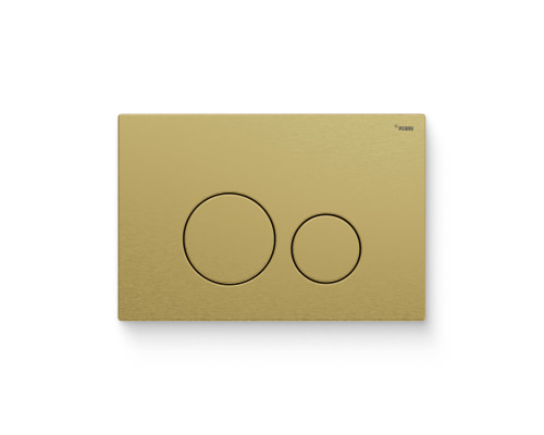 Кнопка смыва REHAU NOVA ORB STEEL нержавеющая сталь брашированное циркониевое золото 521931