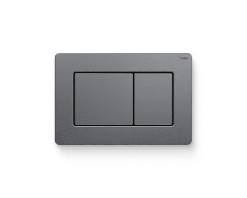 Кнопка смыва REHAU NOVA QUAD STEEL нержавеющая сталь брашированный графит матовая 521952