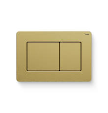 Кнопка смыва REHAU NOVA QUAD STEEL нержавеющая сталь брашированное циркониевое золото матовая 521951