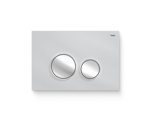 Кнопка смыва REHAU NOVA ORB GLASS закаленное стекло белый/хром глянцевый 521925