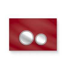 Кнопка смыва REHAU NOVA ORB GLASS закаленное стекло красный/хром глянцевый 521926