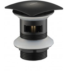 AQ6004MB сливной набор для раковины Push-open с переливом, крышка квадратная, матовый черный AQ6004MB