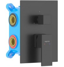 AQ1647MB ЛИБРА смеситель для ванны 3 режима (внешняя и скрытая часть), матовый черный AQ1647MB