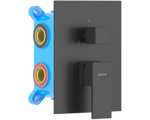 AQ1647MB ЛИБРА смеситель для ванны 3 режима (внешняя и скрытая часть), матовый черный AQ1647MB