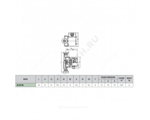 Насос циркул VA 55/180 (25-60) PN10 230В б/к DAB 60182171H