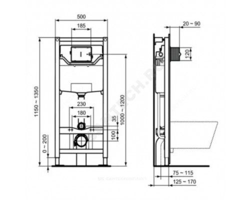 Система инсталл EUROVIT б/о унитаз+б/кн сид дюр микр Ideal Standard K881201PT15