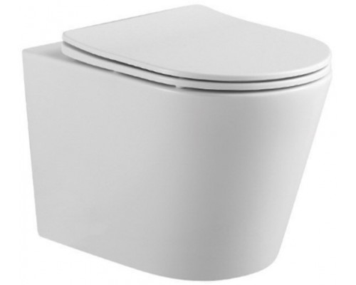 AQ1904-00 ВЕГА Унитаз-компакт подвесной безободковый 490360320мм, тонкое сиденье с механизмом плавного закрывания, крепеж AQ1904-00