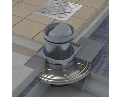 Сливной трап SN501 105х105/50 - stainless X01435