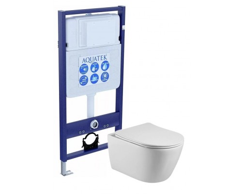 SET AQUATEK БЕТТА (рама AQUATEK Standard INS-0000012(без клавиши и крепежа)+унитаз БЕТТА AQ1253W-00 с тонким сиденьем soft-close SET AQUATEK БЕТТА