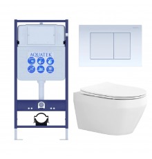 Set AQUATEK ЛЕЯ (рама AQUATEK Standard INS-0000012 с звукоиз.прокладкой+крепеж KKI-0000002+кнопкаKDI-0000009+унитаз ЛЕЯ AQ1199-00 с крышкой-сиденьем SET AQUATEK ЛЕЯ-009 4в1