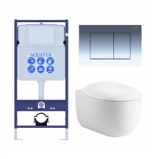 Set AQUATEK АЛЬТАИР (рама AQUATEK Standard INS-0000012 с звукоиз.прокладкой+крепеж KKI-0000002+кнопкаKDI-0000010+унитаз АЛЬТАИР AQ1980-00 с крышкой SET AQUATEK АЛЬТАИР cm-010 4в1