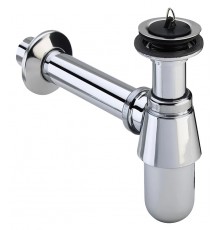 366681 Сифон для раковины (латунь), с пробкой, 1 1/4 x 32, хром, разъёмная чашка выпуска 366681