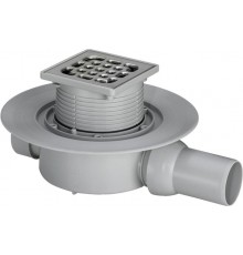 583217 Advantix трап,сухойзатвор, решетка из нерж.100х100 мм (насадка с установ. рамкой из пластика, В=10-40 мм), 0,4 л/сек., пласт/серый 583217