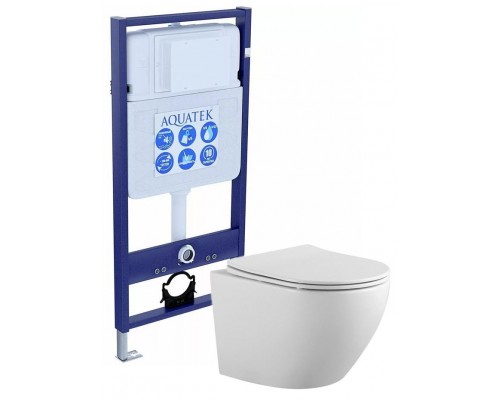 SET AQUATEK ЕВРОПА (рама AQUATEK Standard INS-0000012(без клавиши и крепежа)+унитаз ЕВРОПА AQ1901-00 с тонким сиденьем soft-close SET AQUATEK ЕВРОПА