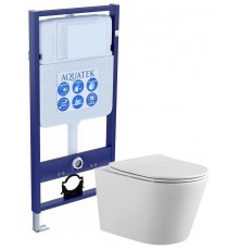 SET AQUATEK ВЕГА (рама AQUATEK Standard INS-0000012(без клавиши и крепежа)+унитаз ВЕГА AQ1905-00 с тонким сиденьем soft-close SET AQUATEK ВЕГА
