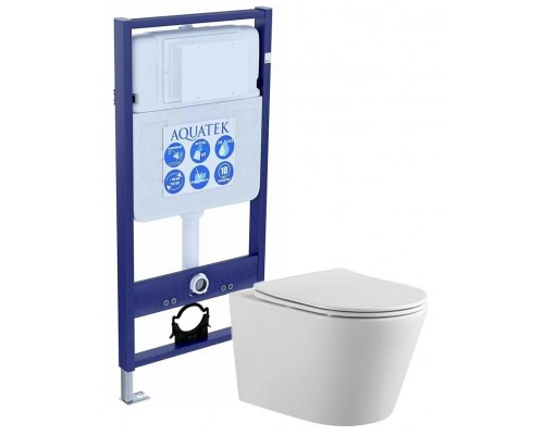 SET AQUATEK ВЕГА (рама AQUATEK Standard INS-0000012(без клавиши и крепежа)+унитаз ВЕГА AQ1905-00 с тонким сиденьем soft-close SET AQUATEK ВЕГА