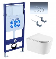 SET AQUATEK ОБЕРОН T KDI18 (рама AQUATEK Standard INS-0000012 с клавишей KDI-0000018 и крепежом KKI-0000002+унитаз ОБЕРОН AQ1365T-00 с тонким сиденьем SET AQUATEK ОБЕРОН T KDI18