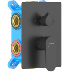 AQ1247MB ОБЕРОН смеситель для ванны 3 режима (внешняя и скрытая часть), матовый черный AQ1247MB