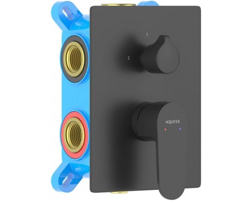 AQ1247MB ОБЕРОН смеситель для ванны 3 режима (внешняя и скрытая часть), матовый черный AQ1247MB