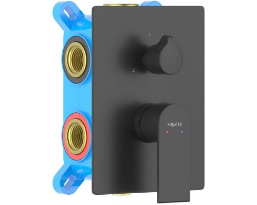 AQ1447MB ЛИРА смеситель для ванны 3 режима (внешняя и скрытая часть), матовый черный AQ1447MB