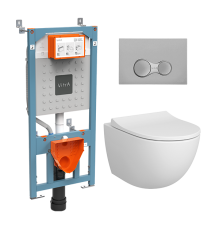 9830B003-7211 Комплект: Sento унитаз подвесной безободковый с тонким сидением МЛ+инсталляция 9830B003-7211