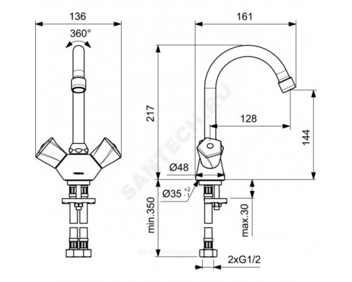 Смес/умыв Element к/затв Vidima BA430AA