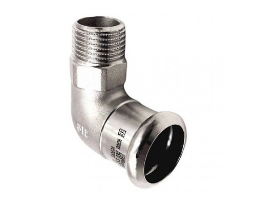 Угольник нерж AISI316L Дн22х3/4"х90гр Ру16 пресс/НР Inoxpres RM 197304022