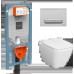 9856B003-7206 Комплект: Integra Square унитаз подвесной безободковый с тонким сиденьем МЛ+ инсталляция+панель смыва матовый хром 9856B003-7206