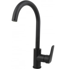 AQ1082MB ВЕГА смеситель для кухни (полукруглый излив), матовый черный AQ1082MB