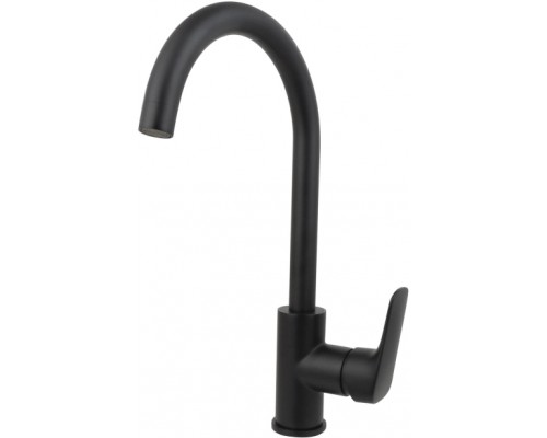 AQ1082MB ВЕГА смеситель для кухни (полукруглый излив), матовый черный AQ1082MB
